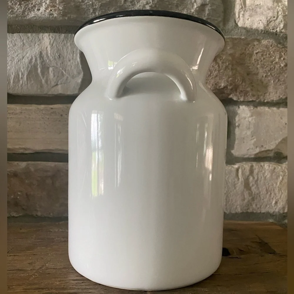 New! Food Network Utensil Crock‎ Farmhouse Black & White